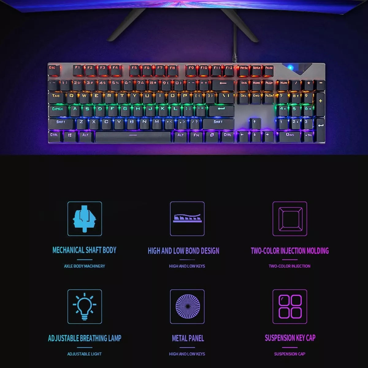 Combo Teclado Gamer Mecanico Jg609