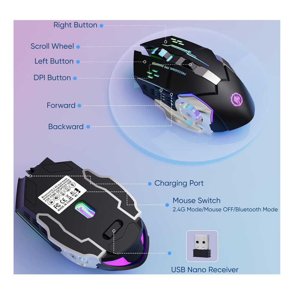 Mouse Gamer Inalambrico Rgb Tactical 3600