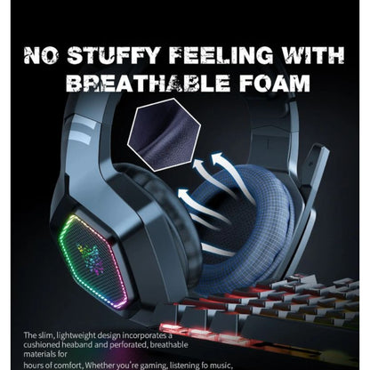 Audífonos Gamer Onikuma K10 RGB – Sonido Envolvente, Micrófono y Comodidad Pro