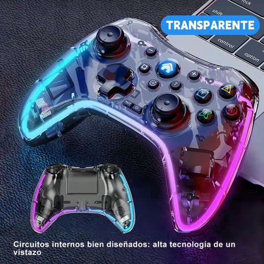🎮 Control Gamer Multiconexión Bluetooth con Luz RGB