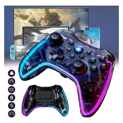 🎮 Control Gamer Multiconexión Bluetooth con Luz RGB